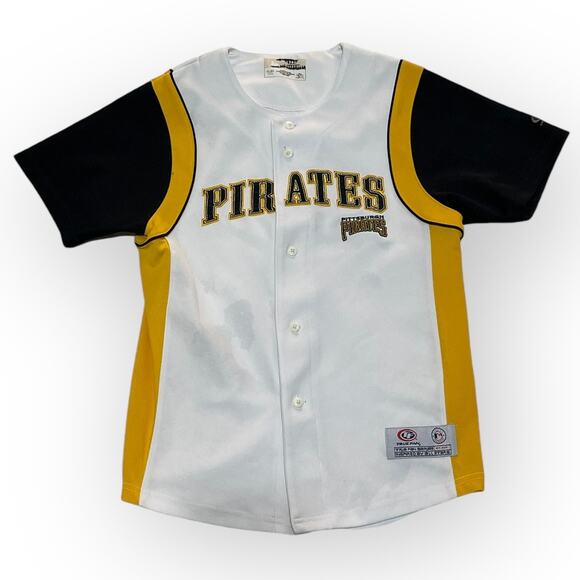 Pittsburgh Pirates Jersey Youth Size M (12) Button Down Stitched Letters - Picture 1 of 6